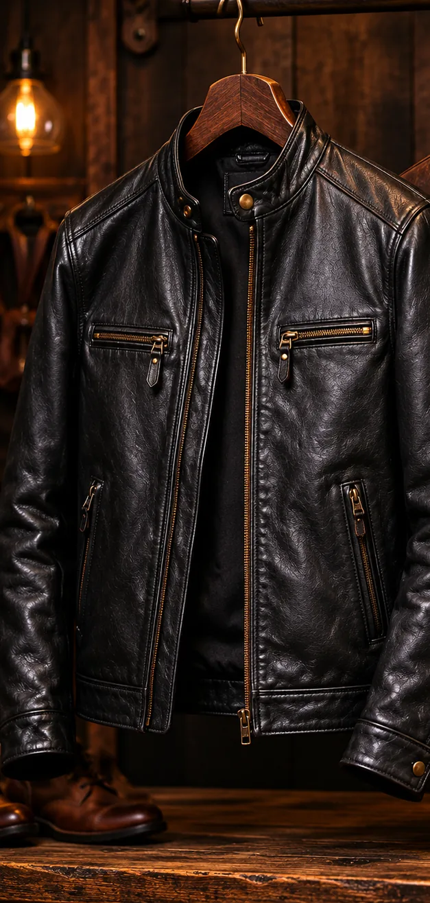 Biker Jacket — handcrafted full-grain leather, Akhan Leather Agra