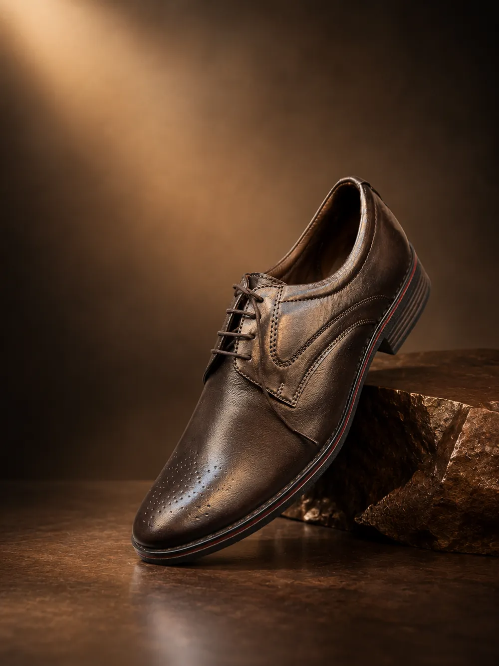 Stone Derby Brogue — handcrafted full-grain leather, Akhan Leather Agra