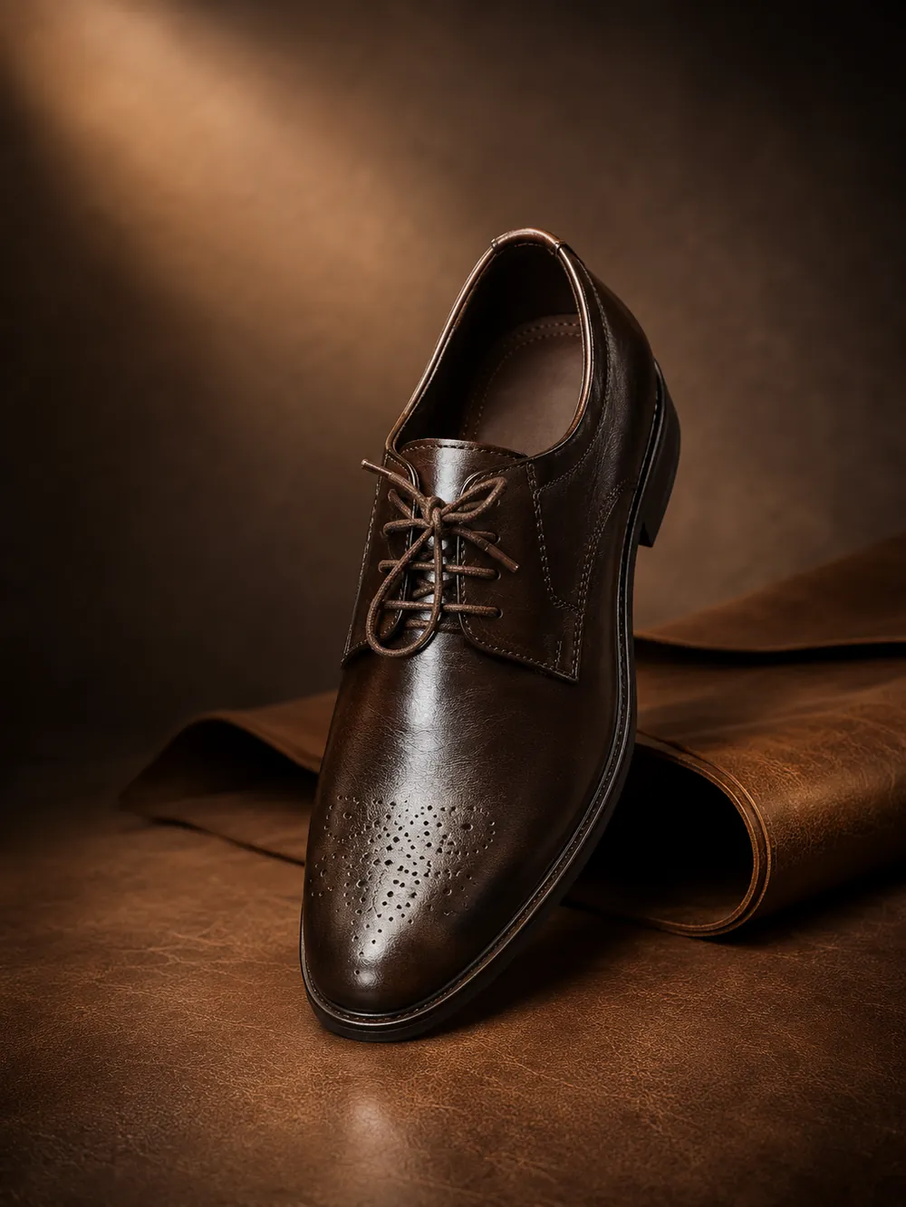 Walnut Derby — handcrafted full-grain leather, Akhan Leather Agra