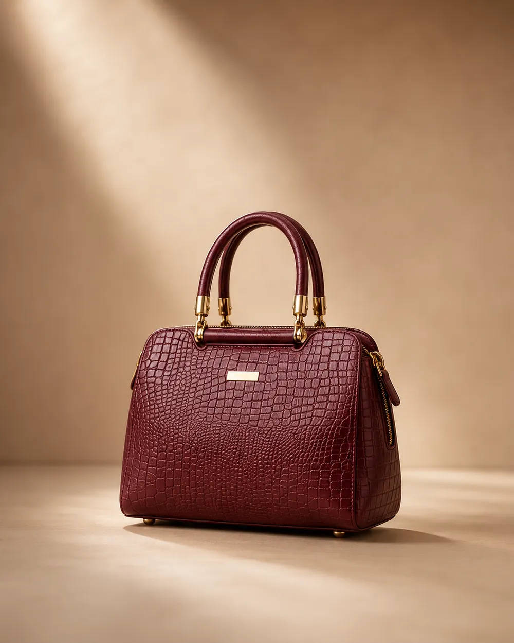 Burgundy Dome — handcrafted full-grain leather, Akhan Leather Agra