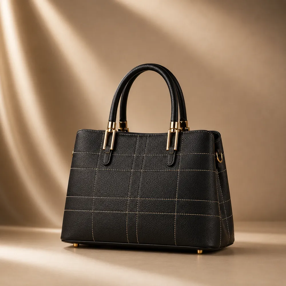 Quilted Tote — handcrafted full-grain leather, Akhan Leather Agra