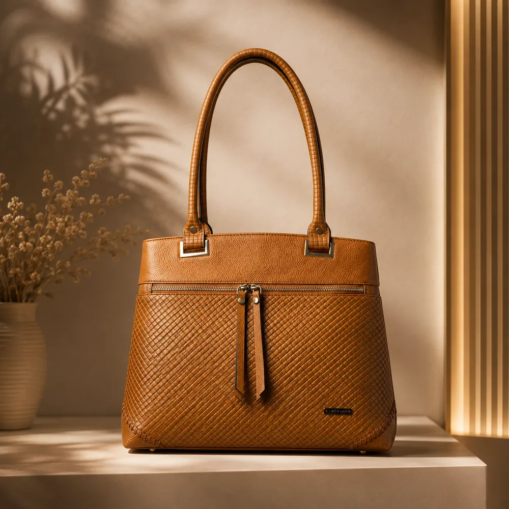 Woven Handbag — handcrafted full-grain leather, Akhan Leather Agra