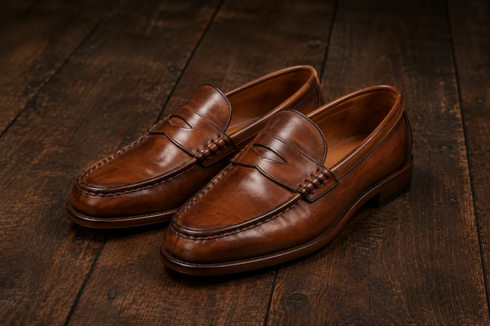 Penny Loafer — handcrafted full-grain leather, Akhan Leather Agra