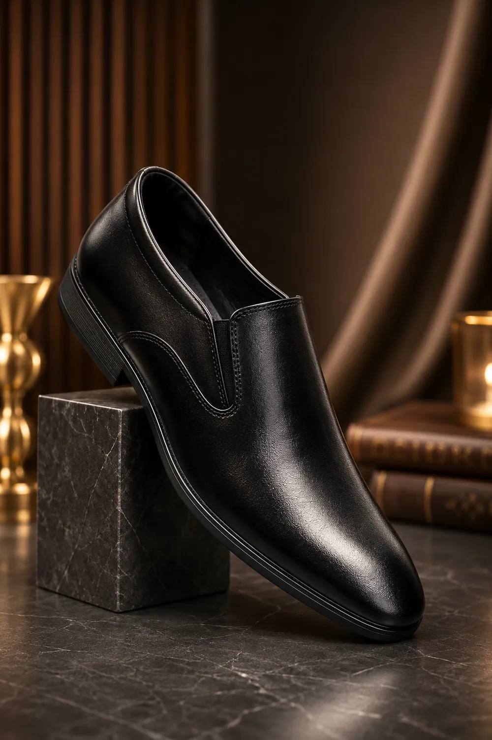 Classic Moccasin slip-on — handcrafted full-grain leather, Akhan Leather Agra