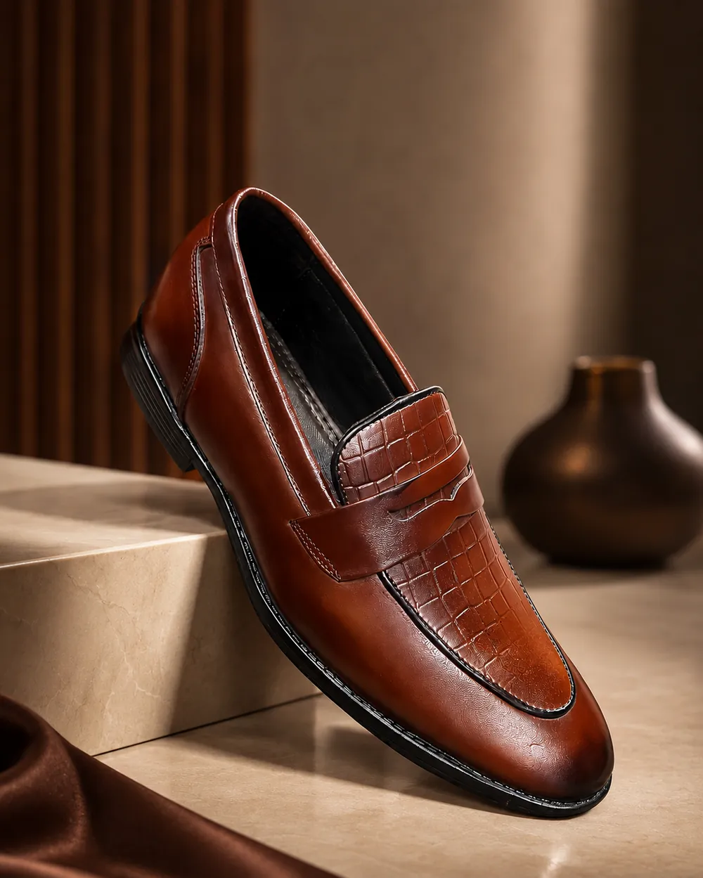 Penny Moccasin — handcrafted full-grain leather, Akhan Leather Agra