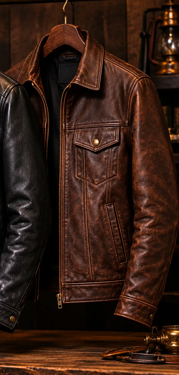 Trucker Jacket — handcrafted full-grain leather, Akhan Leather Agra