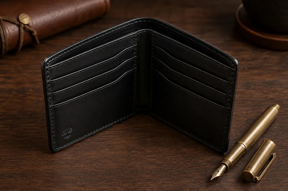 Bifold Wallet — handcrafted full-grain leather, Akhan Leather Agra